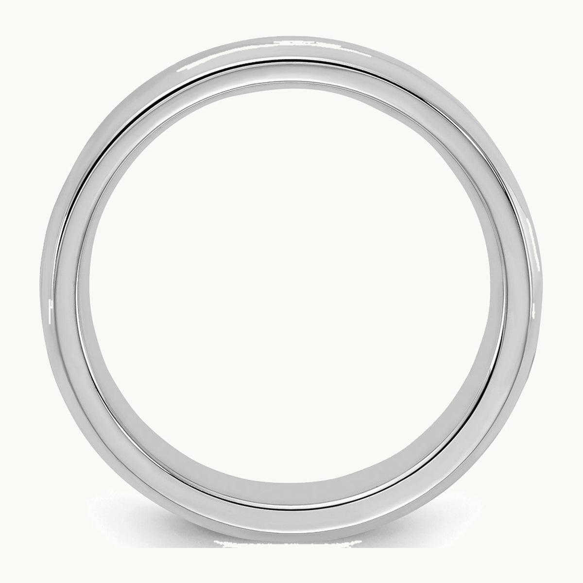 Sterling Silver Rhodium-plated 5mm Bevel Edge Band