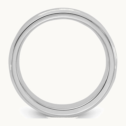 Sterling Silver Rhodium-plated 5mm Bevel Edge Band