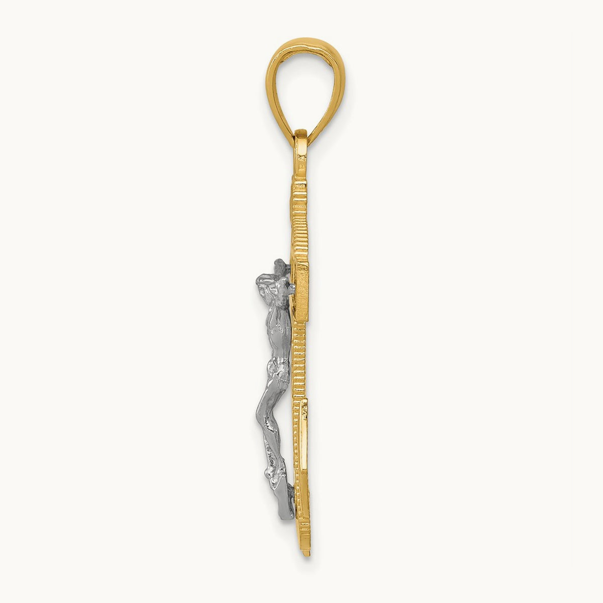 Mariner's Crucifix Pendant — 14K Two-Tone Gold, 33mm