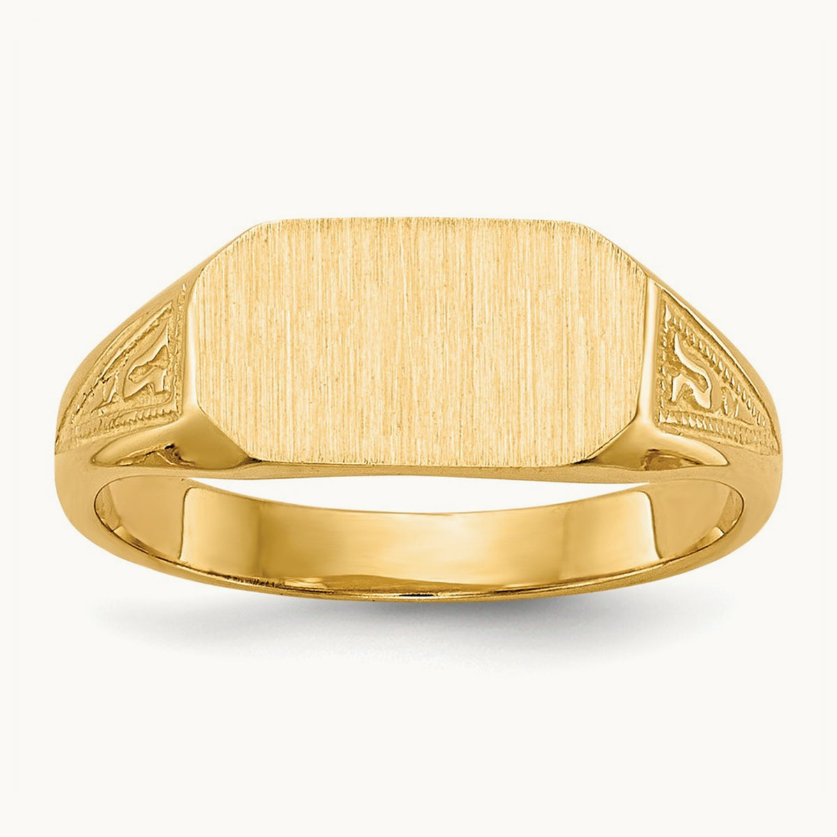 8.5x5. Closed Back Childs Signet Ring, 0mm, 14K