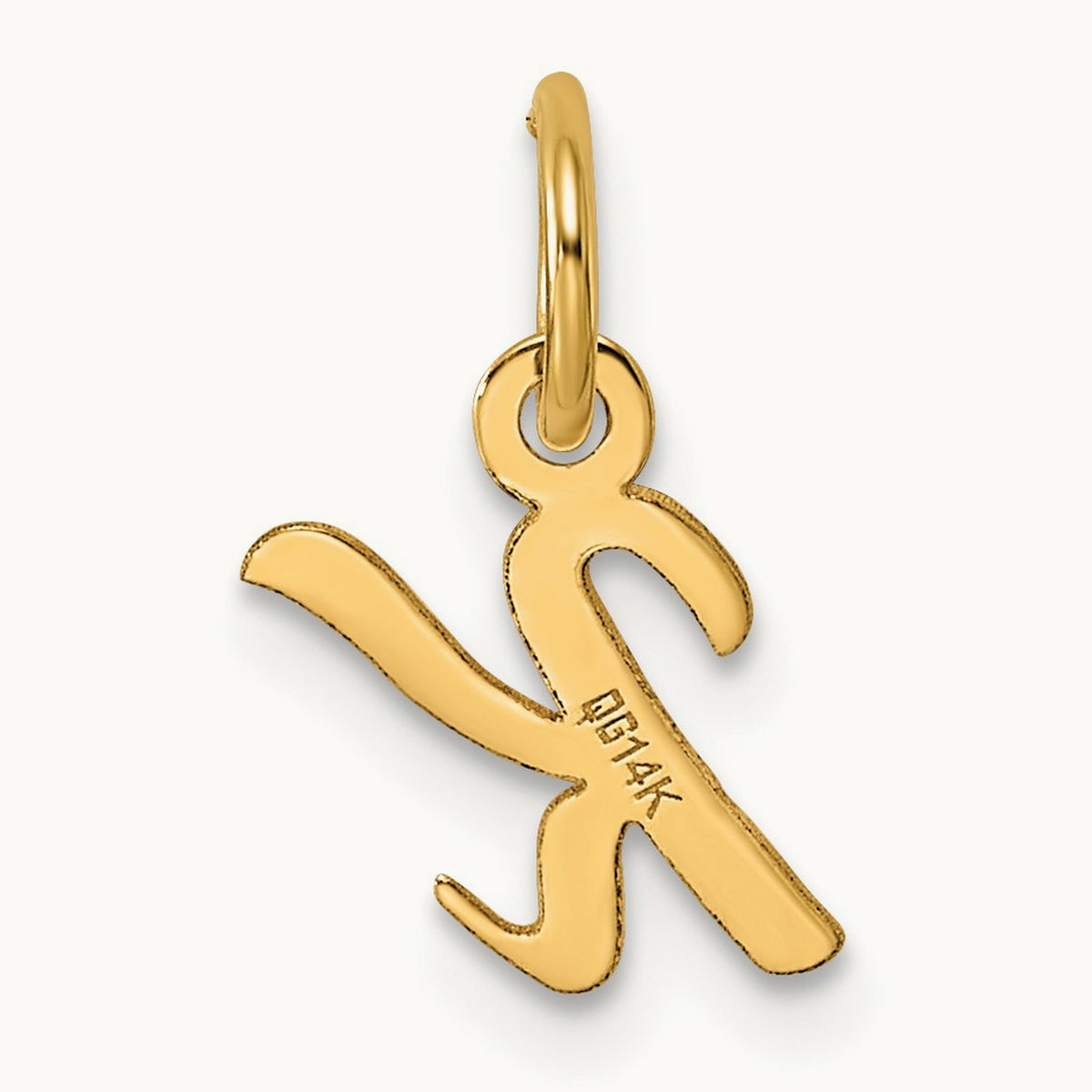 Small Script Letter K Initial Charm, 14K