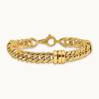 Polished Fancy Link Bracelet, 14K
