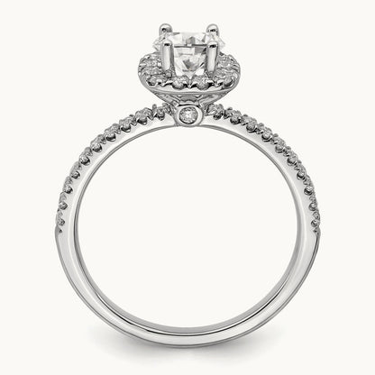 Round Halo Engagement Ring, 0.75-1.00 ct tw Lab-Grown Diamond — 3/4 ct, 14K White Gold