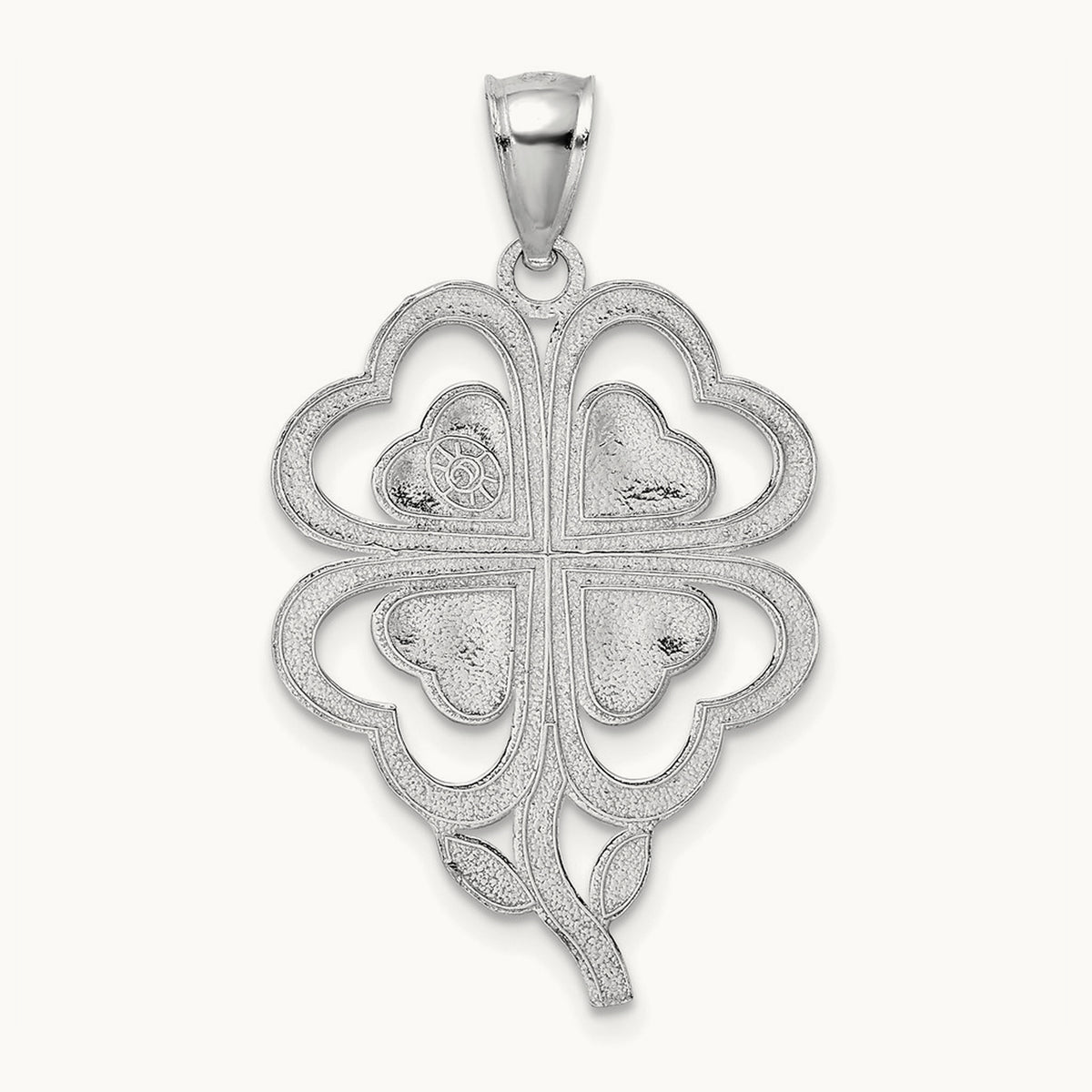 4-Leaf Clover Charm — 14K White Gold