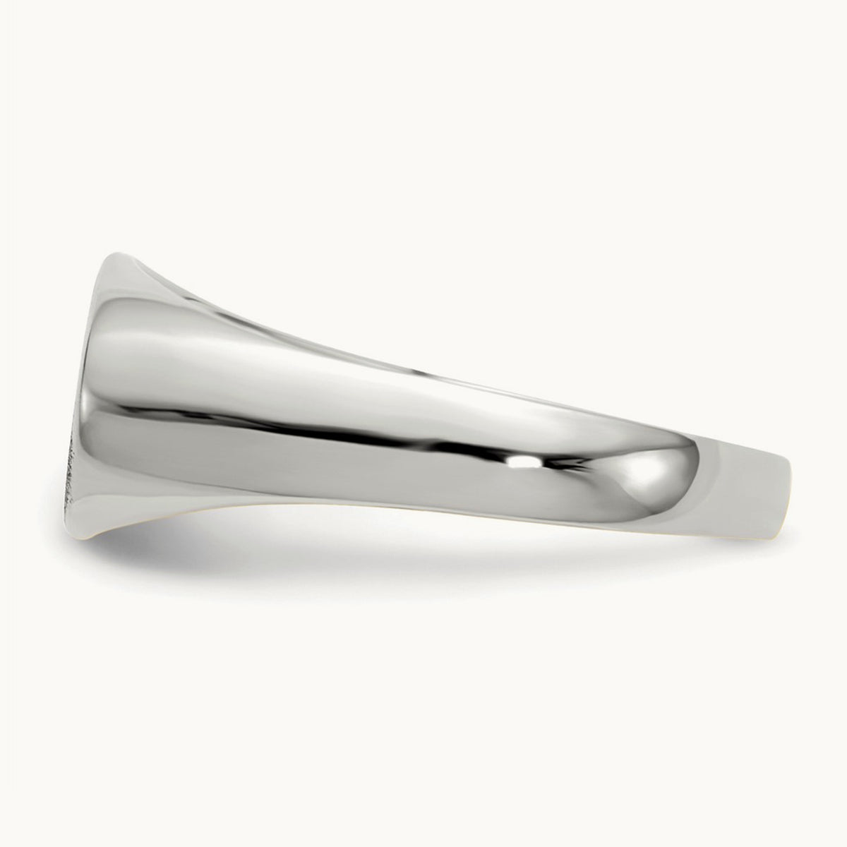 13.5x7. Closed Back Signet Ring, 5mm, 14K White Gold