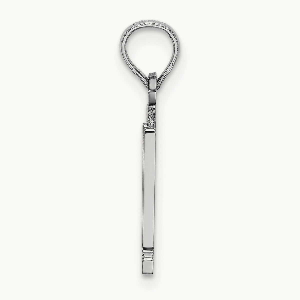 Polished Number 11 Pendant — 14K White Gold