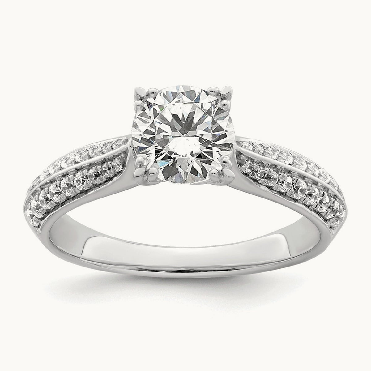 Round Semi-Mount Engagement Ring — 1 ct, 7
