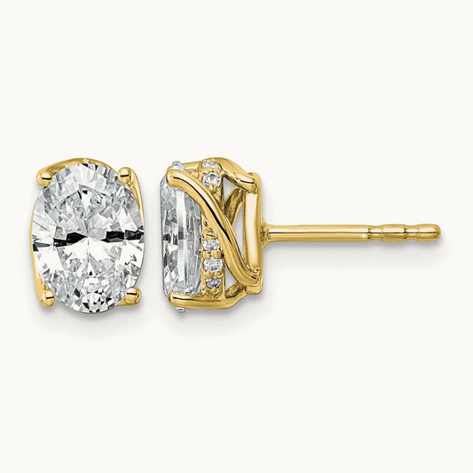 Oval Center Twist Earrings, 2.00 ct tw Lab-Grown Diamond
