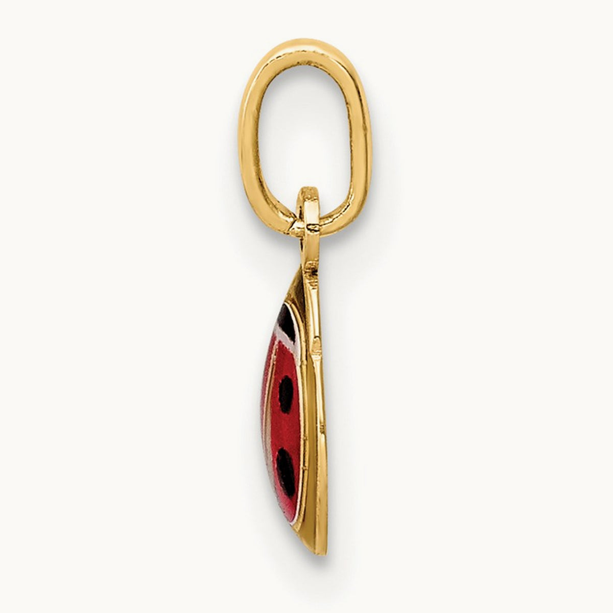 Enamel Ladybug Charm, 14K