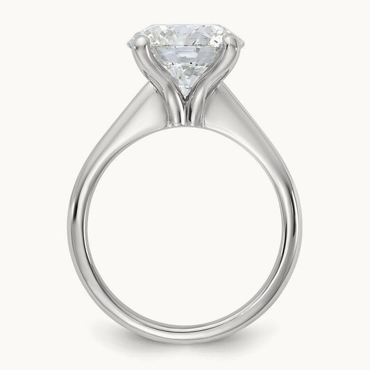 Round 8X Ring, 4.00 ct tw Lab-Grown Diamond — 14K White Gold