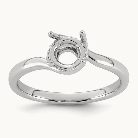 Round Center Semi-Mount Twist Ring, 0.05 ct tw Lab-Grown Diamond