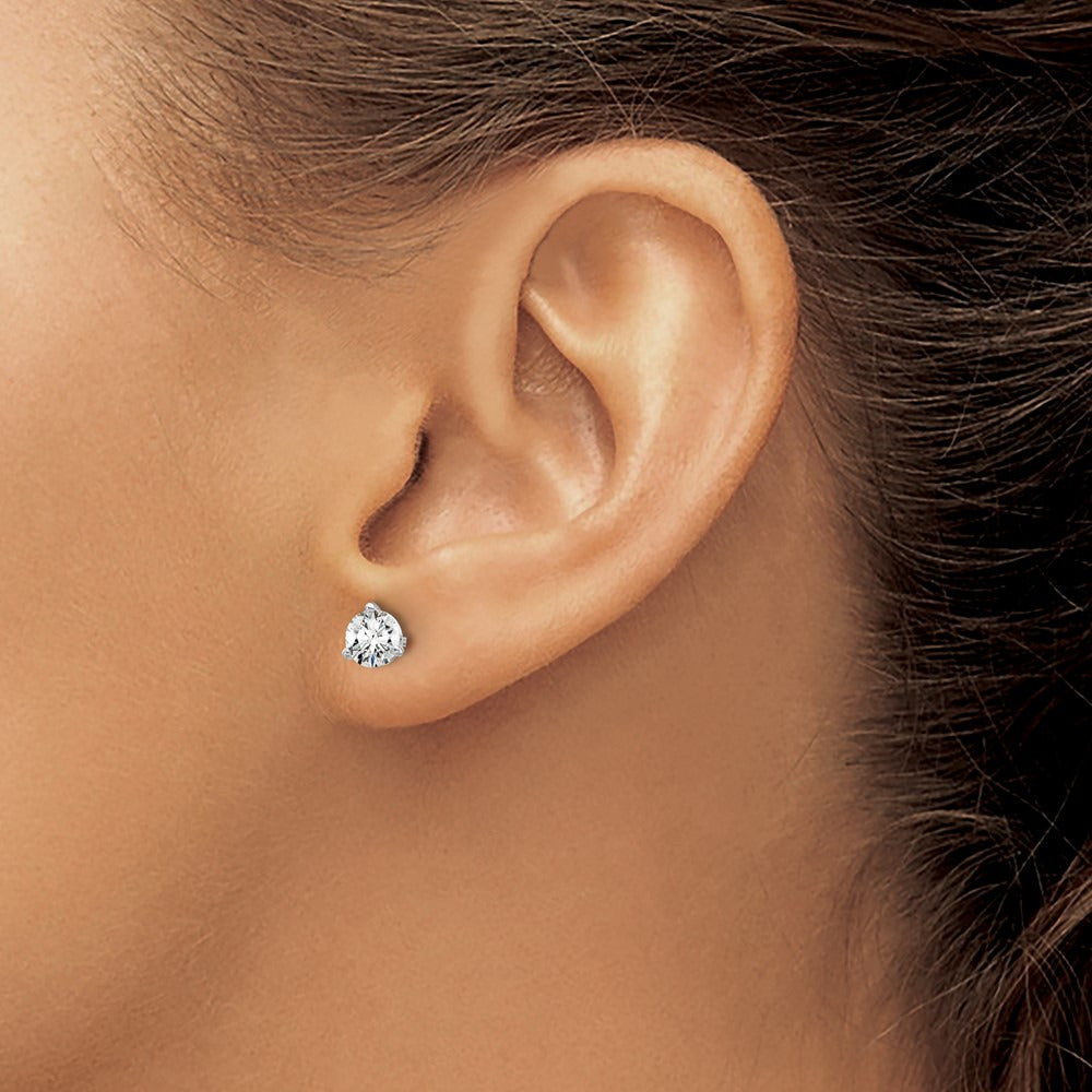 Round Stud Earrings, 0.10-6.00 ct tw Lab-Grown Diamond — 3/4 ct, 14K White Gold