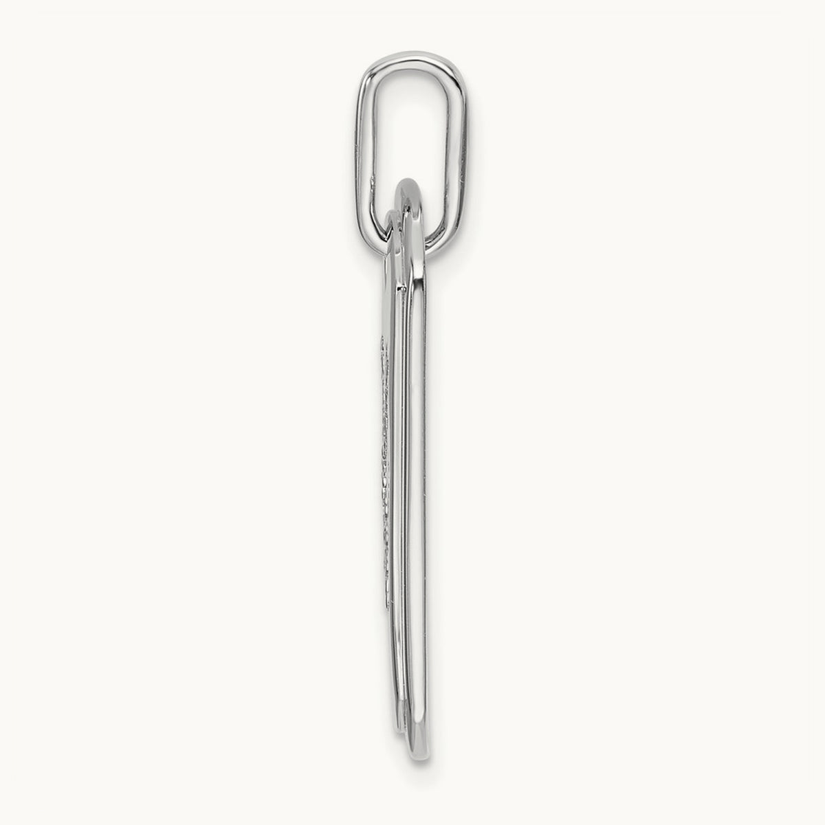 Diamond Dog Tag Charm — 14K White Gold, X