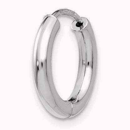 Single 14K White Gold Polished Hollow Hinged Hoop Earring