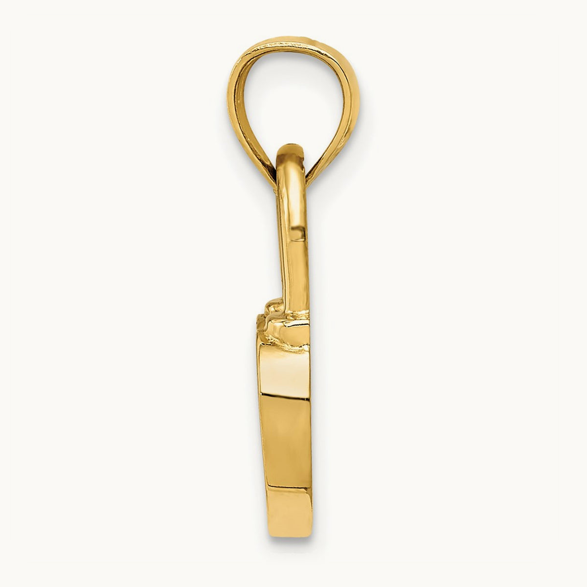 Polished Heart Lock Charm, 14K