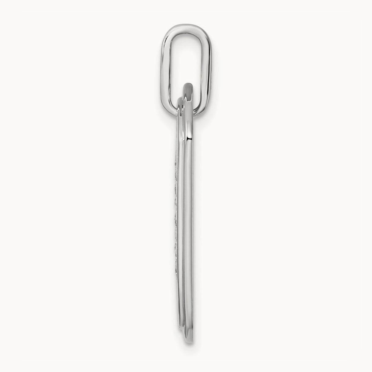 Diamond Dog Tag Charm — 14K White Gold, N