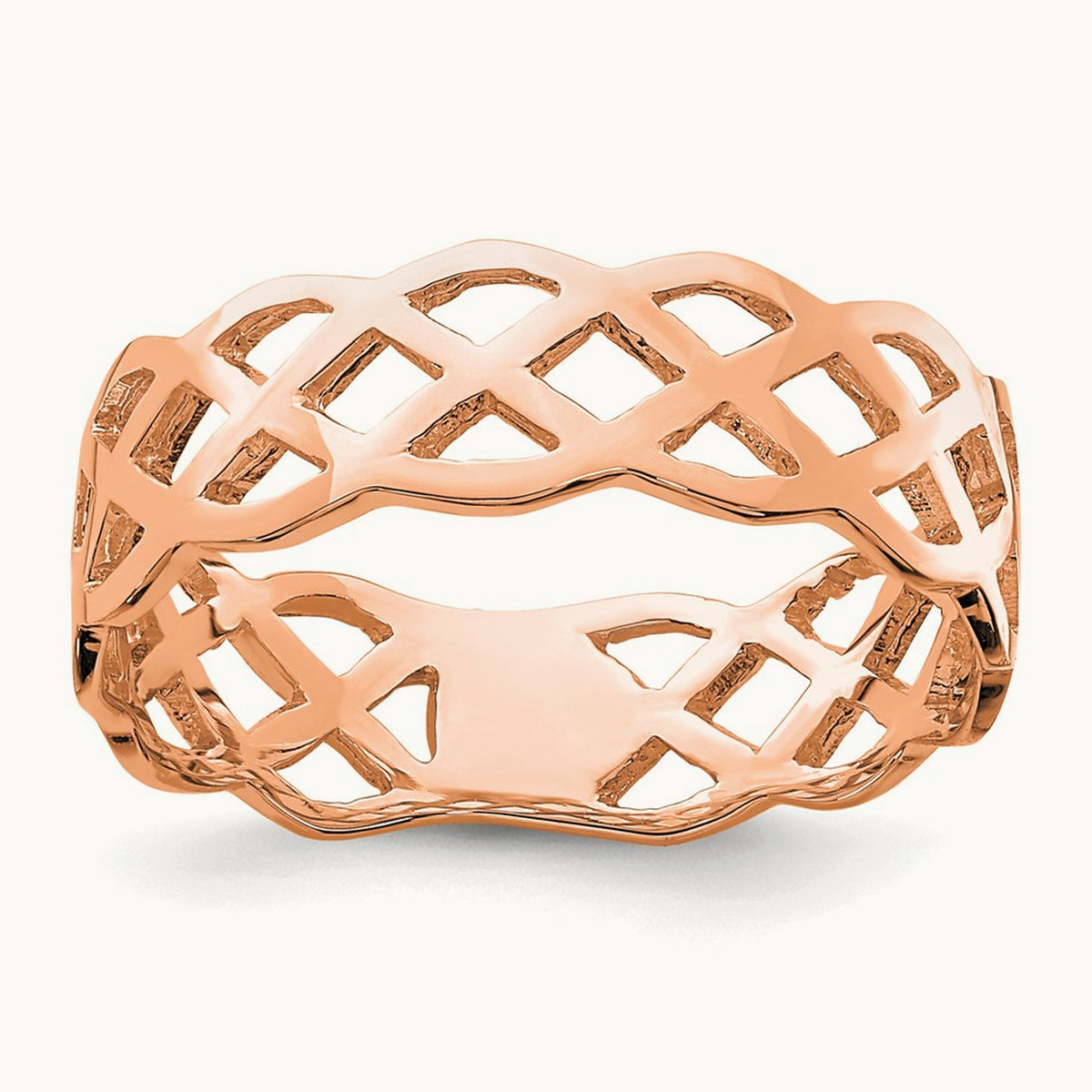 Polished Weave Ring — 14K Rose Gold, 7