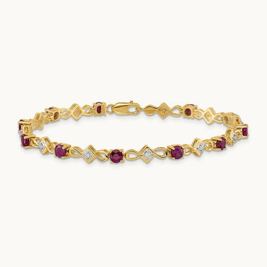 Diamond and Ruby Bracelet, 14K