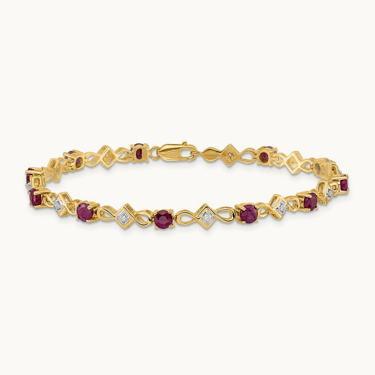 Diamond and Ruby Bracelet, 14K