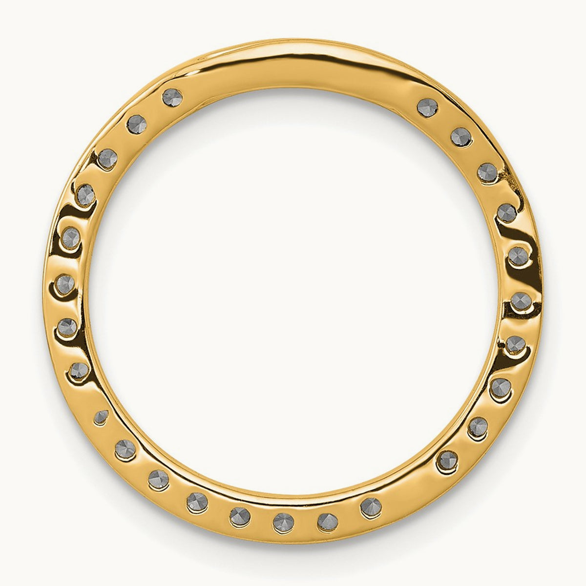 Diamond Circle Chain Slide — 14K Yellow Gold, 19.5mm