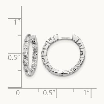 A Diamond Hinged Hoop Earrings, 14K White Gold
