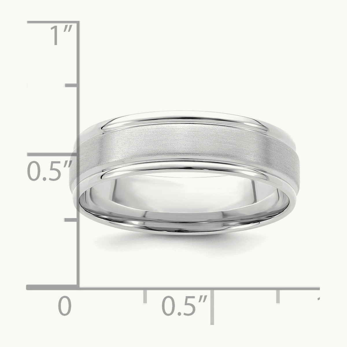 Standard Comfort Fit Brush Satin Fancy Band, 14K White Gold