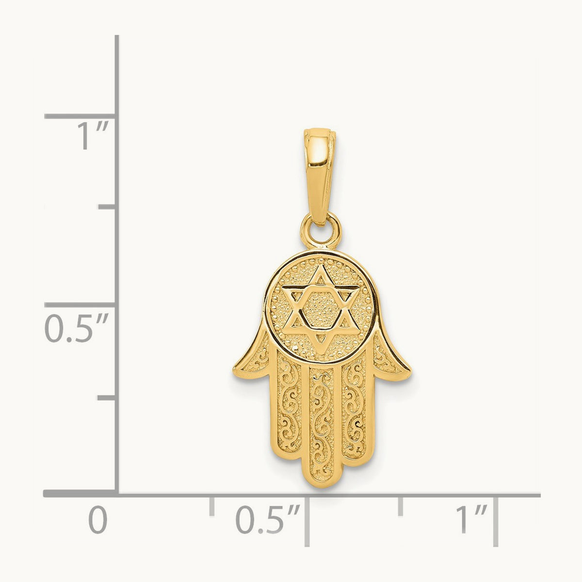 Jewish Hand of God w/Star of David Pendant, 14K