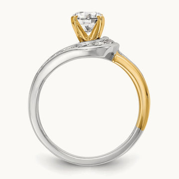 Peg Set Semi-Mount Bypass Engagement Ring, 0.15 ct tw