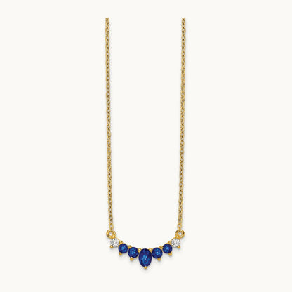 Sapphire and Diamond 18 inch Necklace, 14K