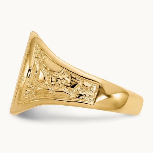 Open Back Mens Signet Ring — photo set