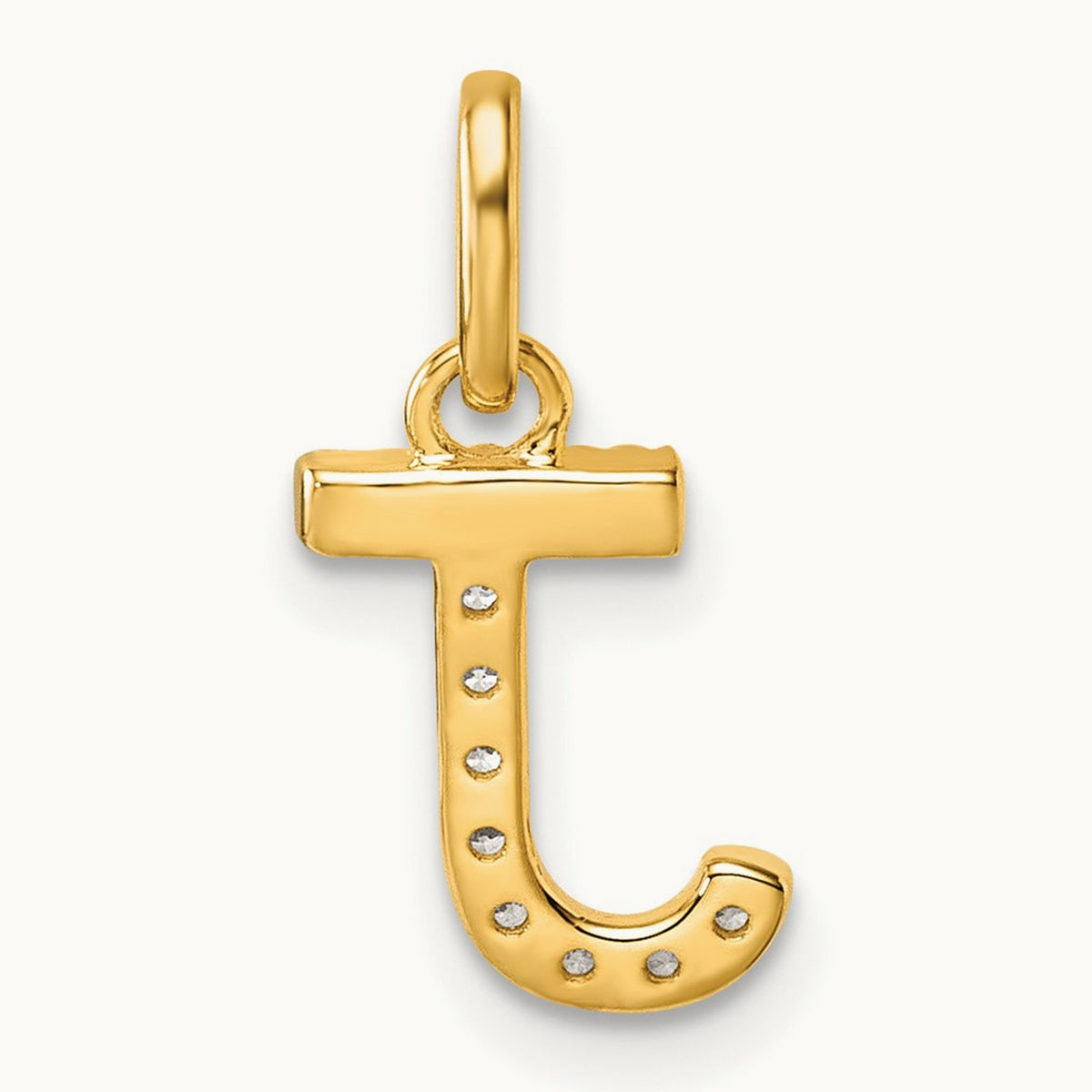 Twisted Diamond Charm — 14K Yellow Gold, J