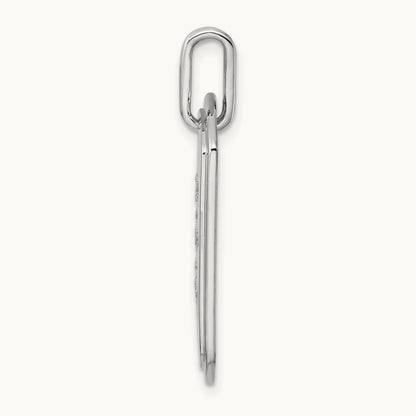 Diamond Dog Tag Charm — 14K White Gold, E