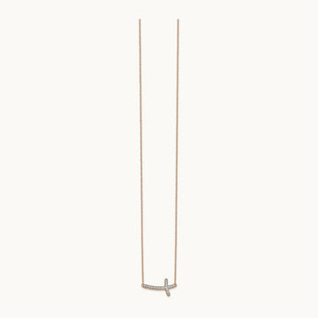 Diamond Sideways Cross 18in Necklace