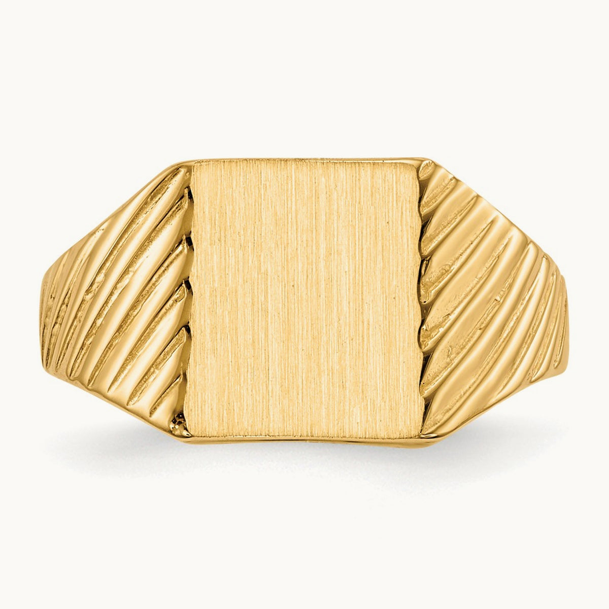 8.0x9. Open Back Signet Ring, 5mm, 14K