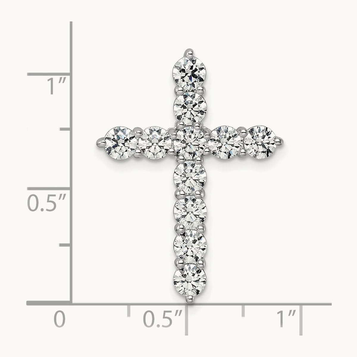 Cross Chain Slide Pendant, 3.00 ct tw Lab-Grown Diamond — 14K White Gold