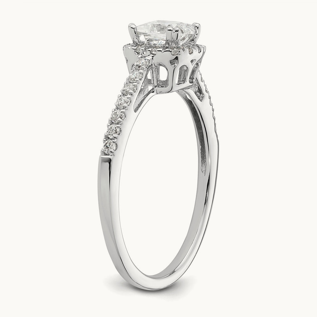 Cushion Semi-Mount Halo Engagement Ring — 1/4 ct (holds 3/4 ct center), VS/SI (Great), 7