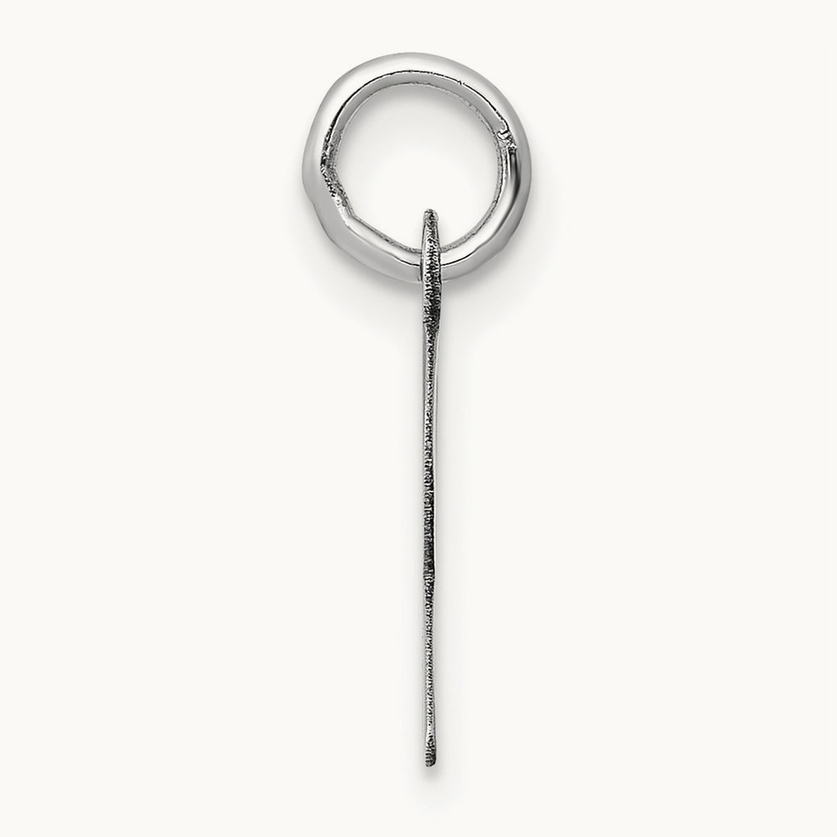 Small Slanted Block Initial Charm — 14K White Gold, R