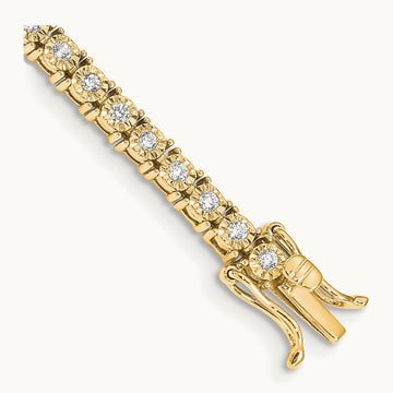 Illusion Setting Diamond Bracelet — 14K Yellow Gold
