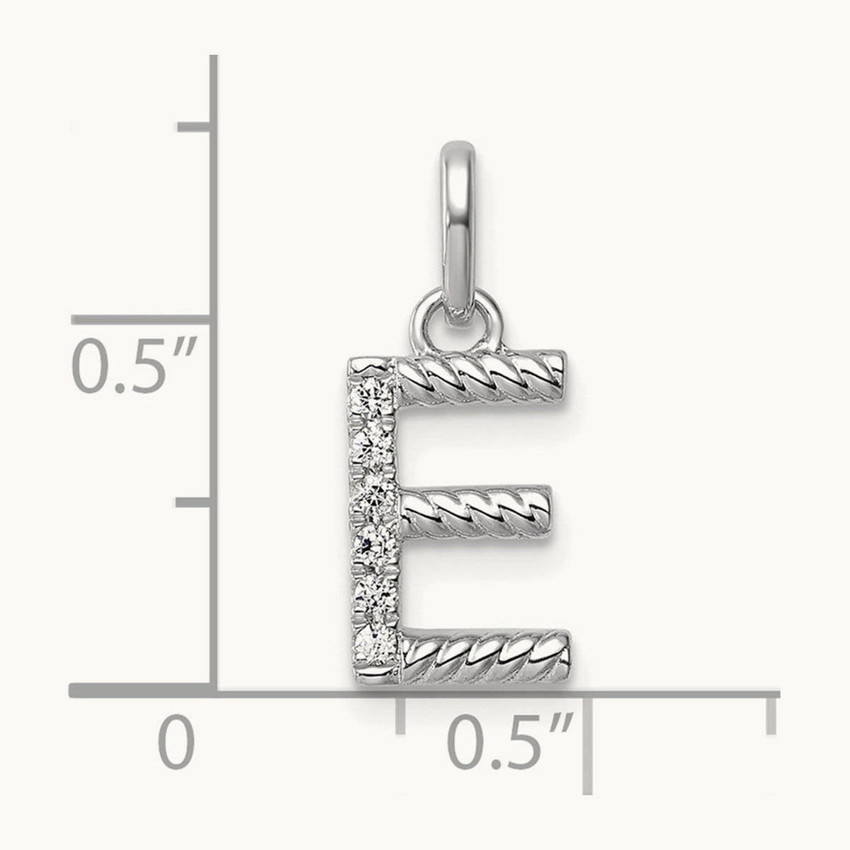 Twisted Diamond Charm — 14K White Gold, E