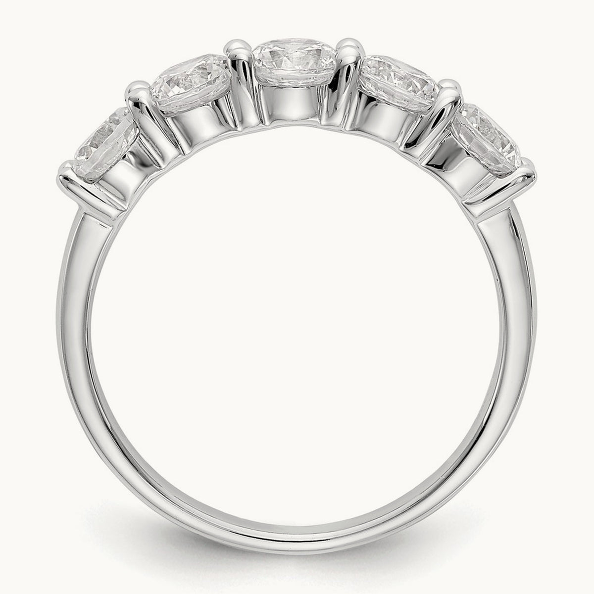 5-Stone Diamond Band, 14K White Gold