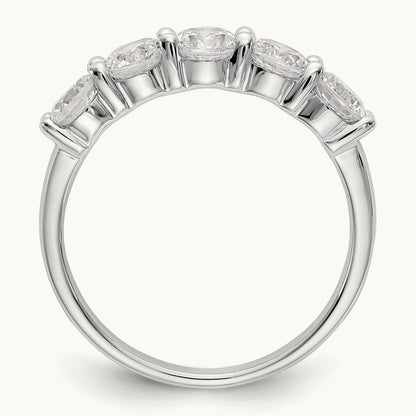 5-Stone Diamond Band, 14K White Gold