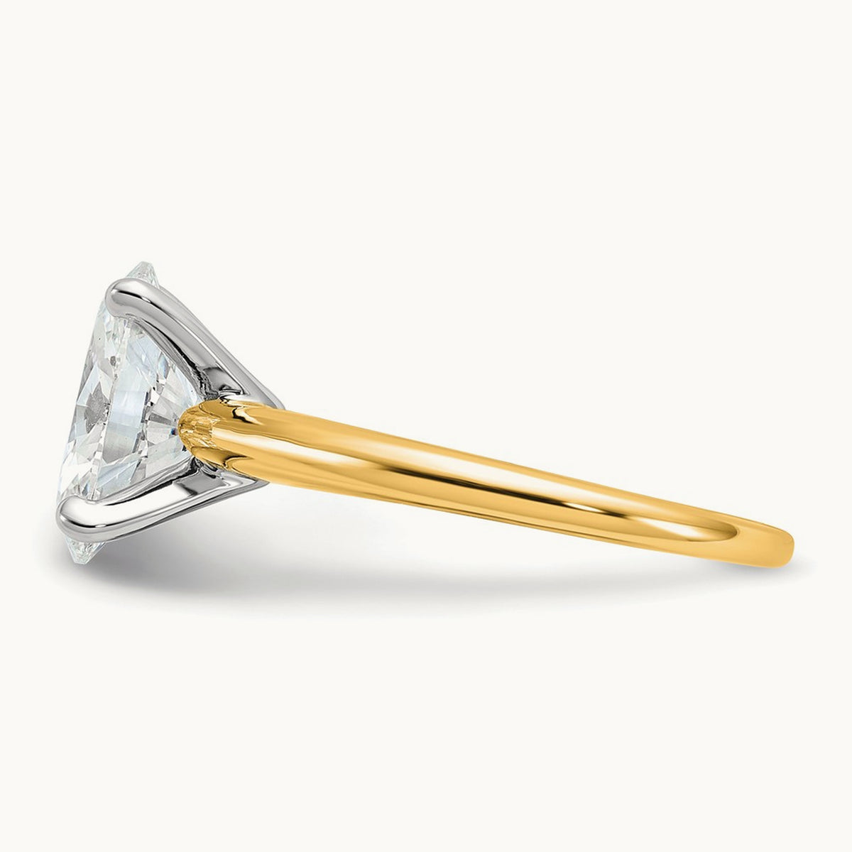 Oval Solitaire Engagement Ring, 0.50-5.00 ct tw Lab-Grown Diamond — 2 1/2 ct, 14K Two-Tone