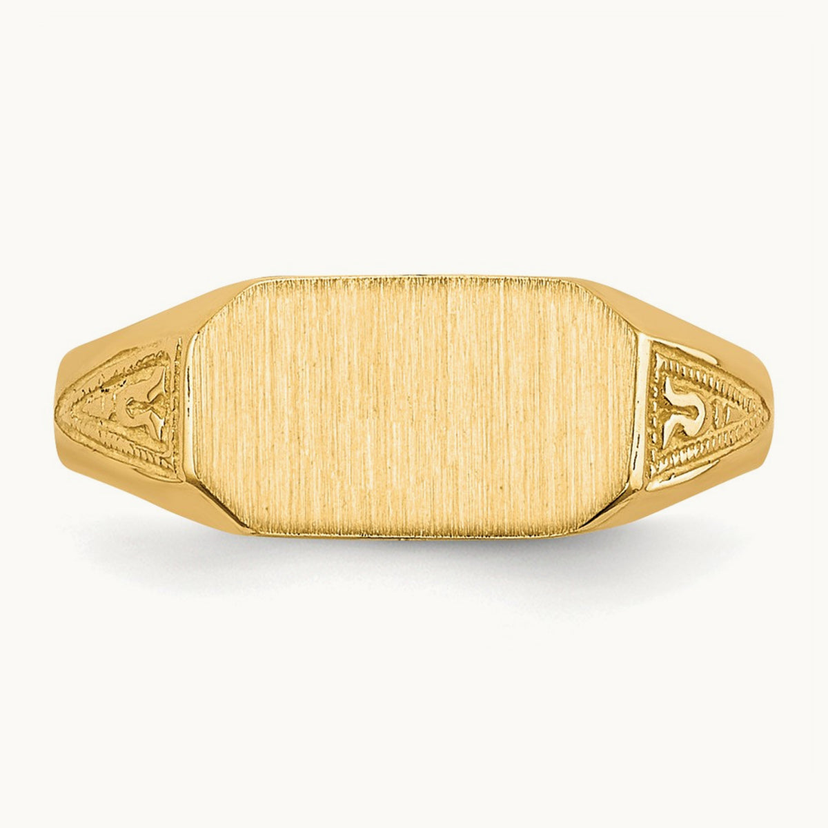 8.5x5. Closed Back Childs Signet Ring, 0mm, 14K