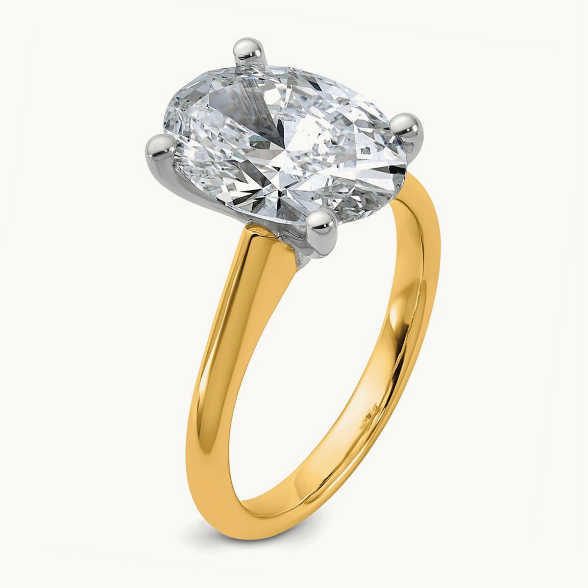 Oval 8X Ring, 4.00 ct tw Lab-Grown Diamond — 14K Two-Tone