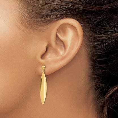 Polished Post Dangle Earrings — 14K Yellow Gold