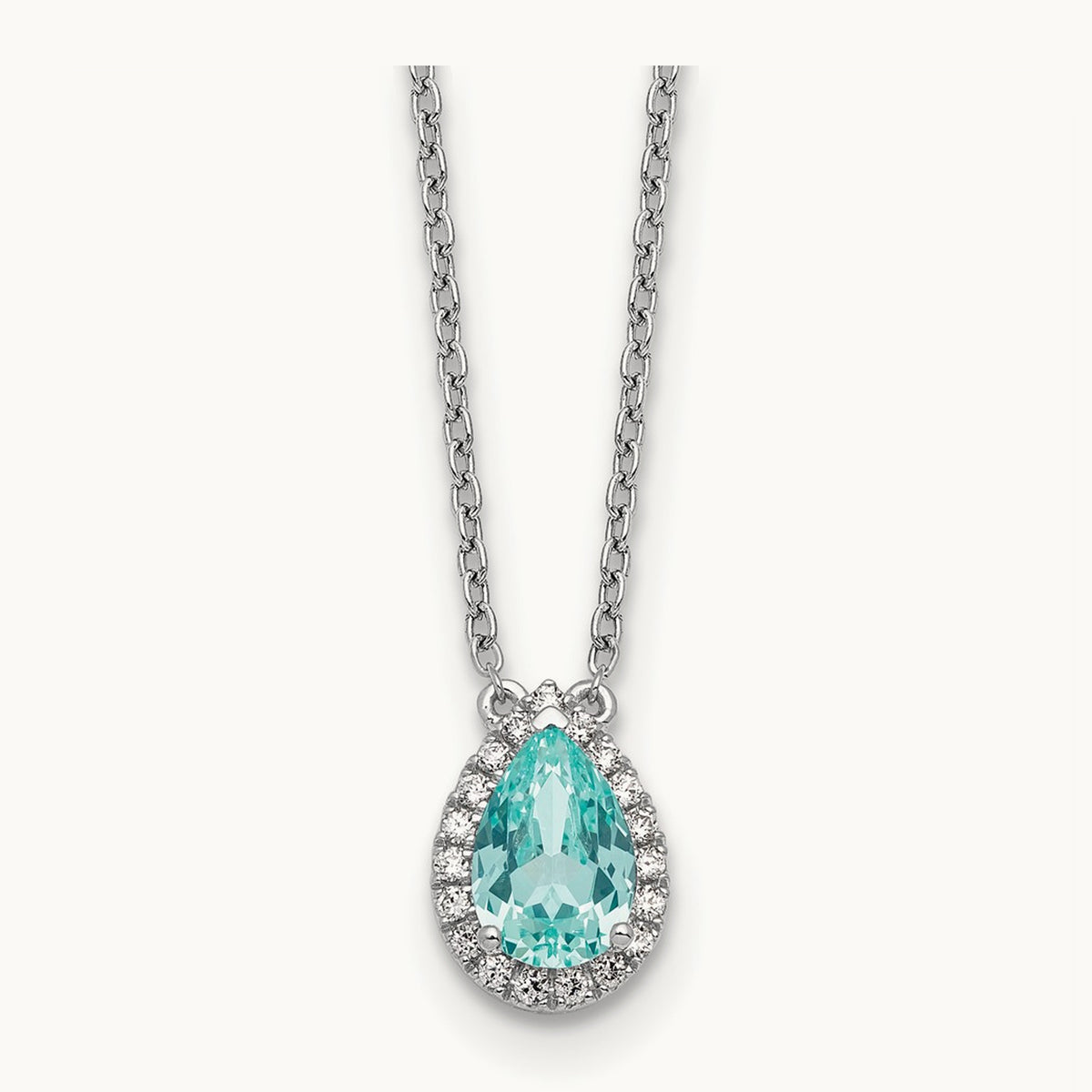 Created Paraiba Pendant Necklace, 0.15-0.25 ct tw Lab-Grown Diamond