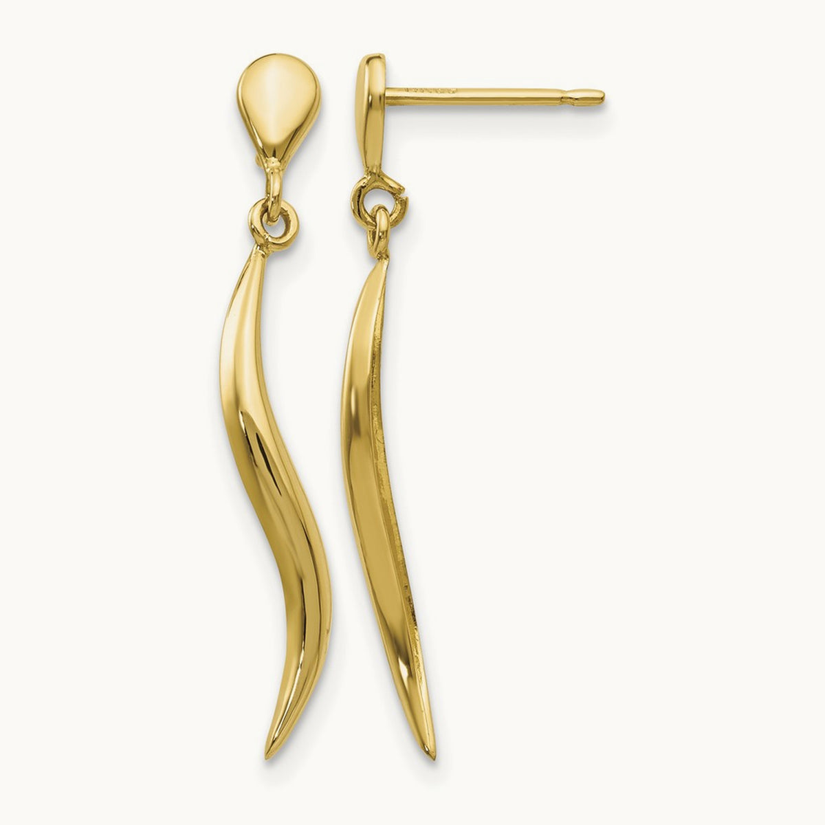 Polished Fancy Dangle Post Earrings, 14K
