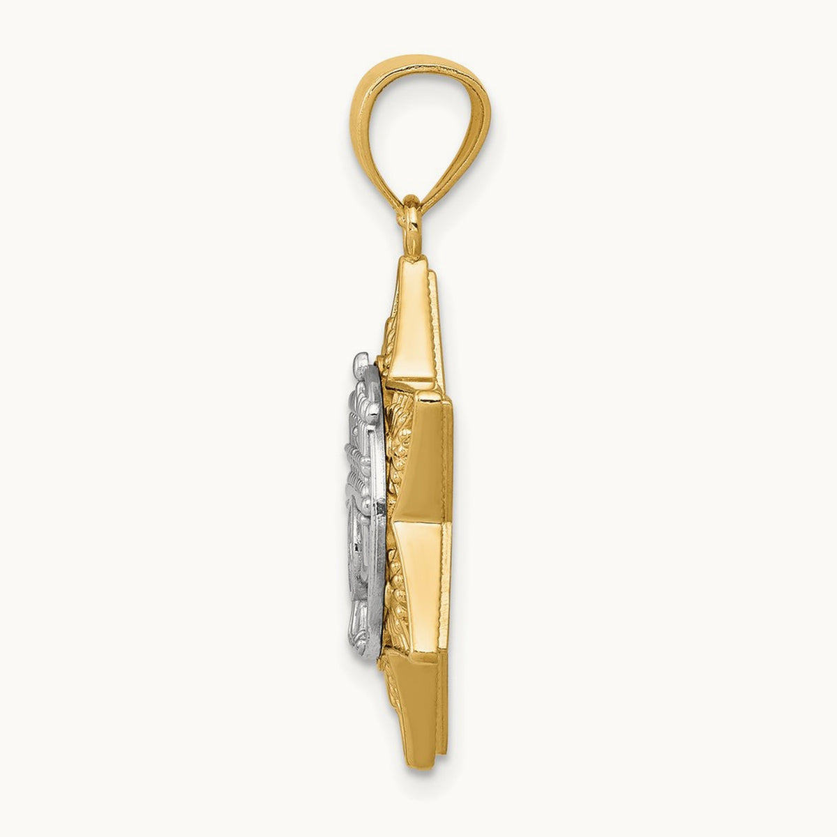 Star Of David and Menorah Pendant, 14K Two-tone
