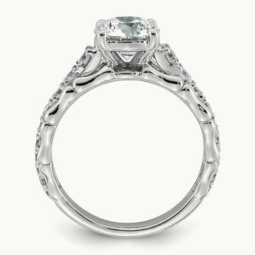 Round Center Ring, 2-4 ct Lab-Grown Diamond