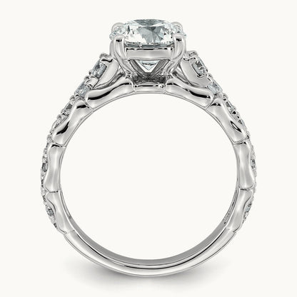 Round Center Ring, 2-4 ct Lab-Grown Diamond